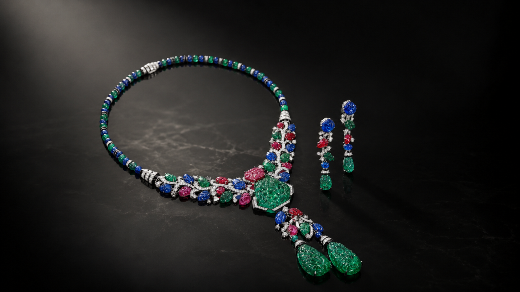 White Alhambra-style necklace reference