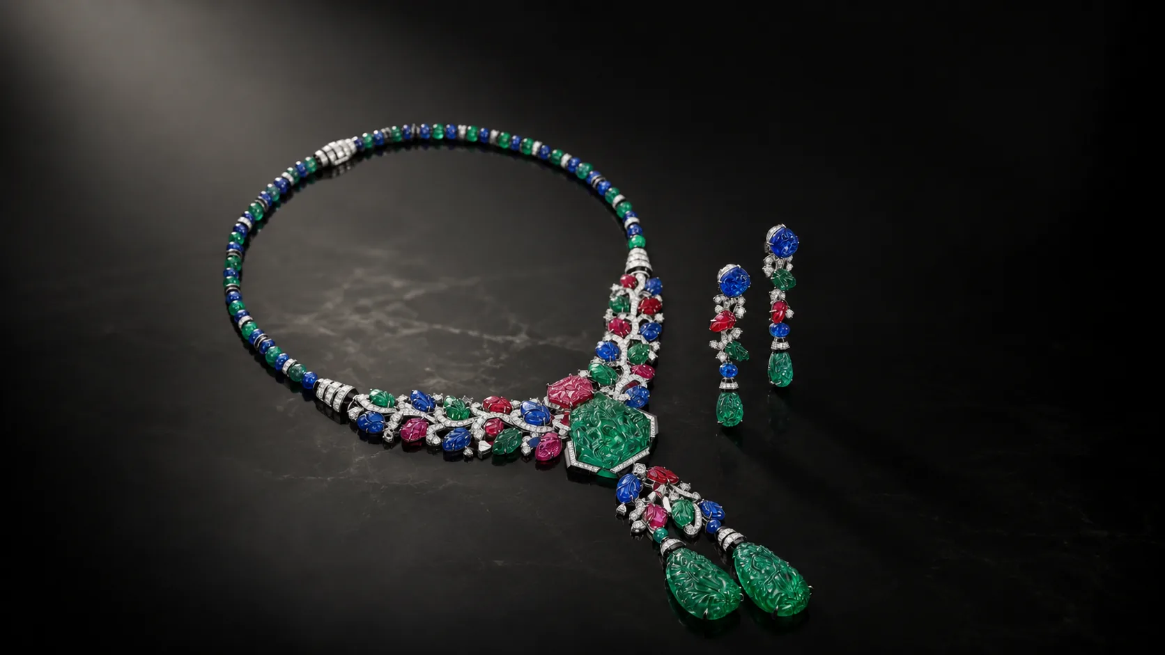 White Alhambra-style necklace reference